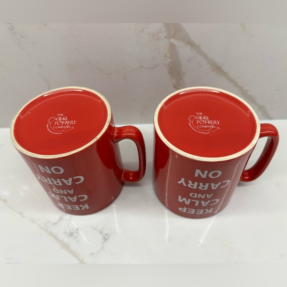 Extra Large The Old Pottery Company Keep Calm and Carry On Red Coffee Mugs 22 oz - Picture 6 of 8